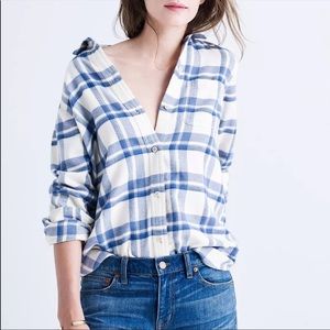 Madewell Flannel Classic Ex-Boyfriend Shirt in Akiva Plaid
